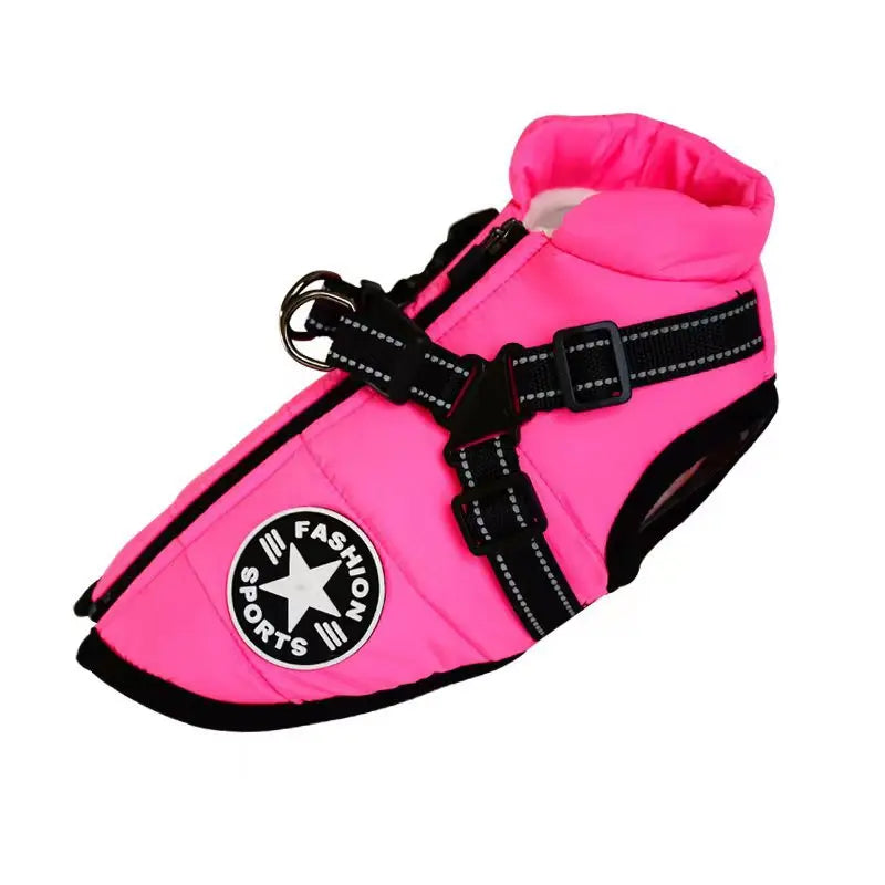 Waterproof Winter Coat for Large Dogs - Comfort and Protection with Integrated Harness, Ideal for Labrador, French Bulldog, Chihuahua and Other Breeds - Keep Your Pet Warm and Stylish in the Cold