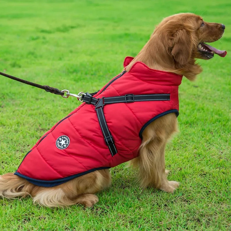 Waterproof Winter Coat for Large Dogs - Comfort and Protection with Integrated Harness, Ideal for Labrador, French Bulldog, Chihuahua and Other Breeds - Keep Your Pet Warm and Stylish in the Cold