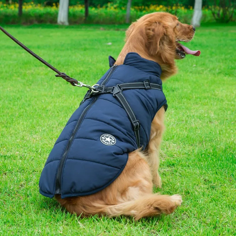 Waterproof Winter Coat for Large Dogs - Comfort and Protection with Integrated Harness, Ideal for Labrador, French Bulldog, Chihuahua and Other Breeds - Keep Your Pet Warm and Stylish in the Cold