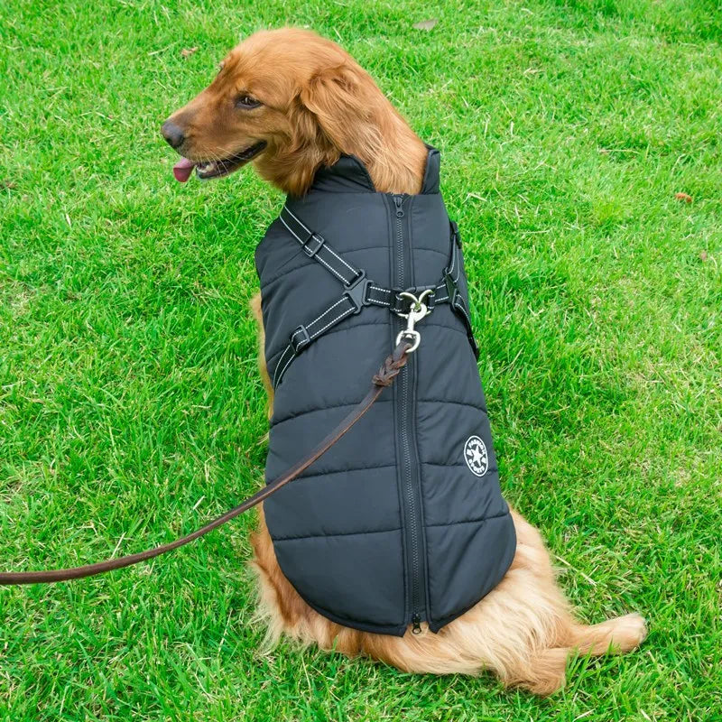Waterproof Winter Coat for Large Dogs - Comfort and Protection with Integrated Harness, Ideal for Labrador, French Bulldog, Chihuahua and Other Breeds - Keep Your Pet Warm and Stylish in the Cold