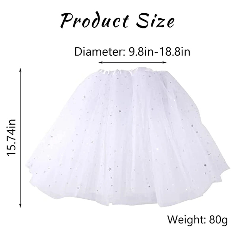 Halloween Cosplay Women Star Sequins Mesh Pleated Tulle Princess Skirt With LED Skirt Party Dancing Miniskirt Costume Clothing