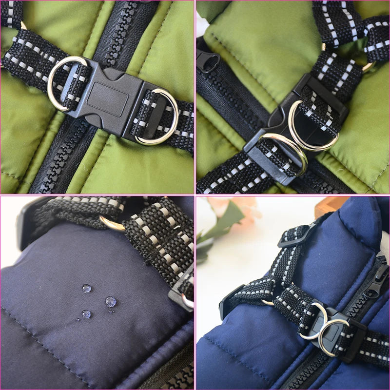Waterproof Winter Coat for Large Dogs - Comfort and Protection with Integrated Harness, Ideal for Labrador, French Bulldog, Chihuahua and Other Breeds - Keep Your Pet Warm and Stylish in the Cold