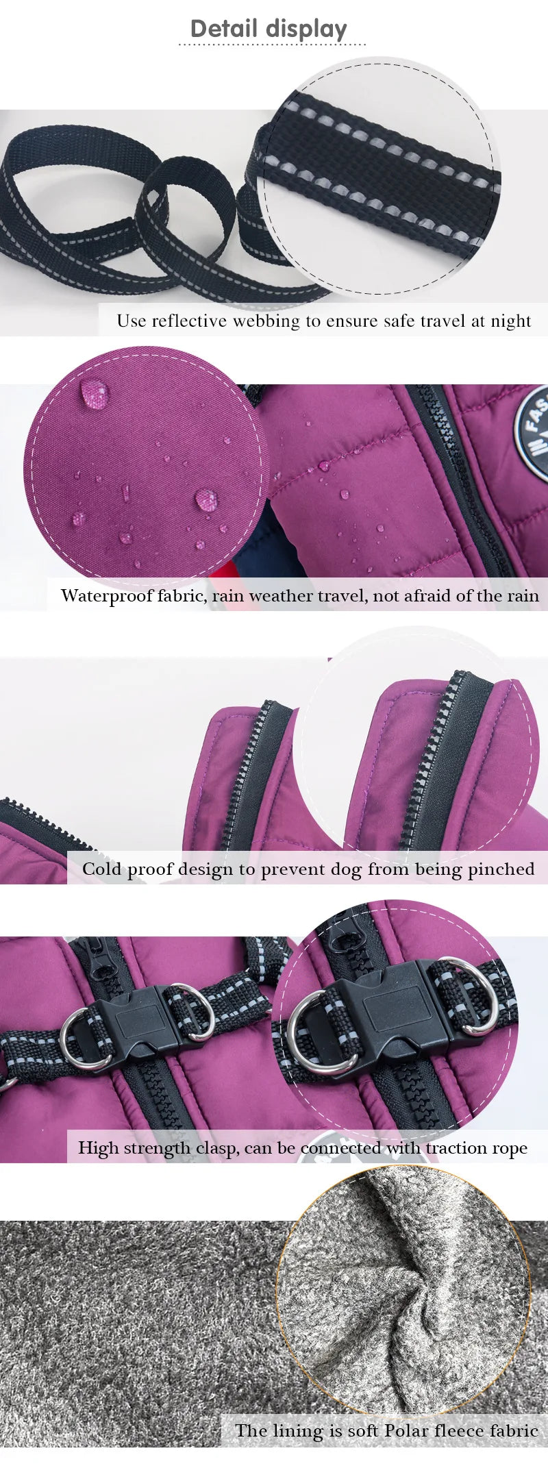 Waterproof Winter Coat for Large Dogs - Comfort and Protection with Integrated Harness, Ideal for Labrador, French Bulldog, Chihuahua and Other Breeds - Keep Your Pet Warm and Stylish in the Cold