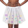 Halloween Cosplay Women Star Sequins Mesh Pleated Tulle Princess Skirt With LED Skirt Party Dancing Miniskirt Costume Clothing