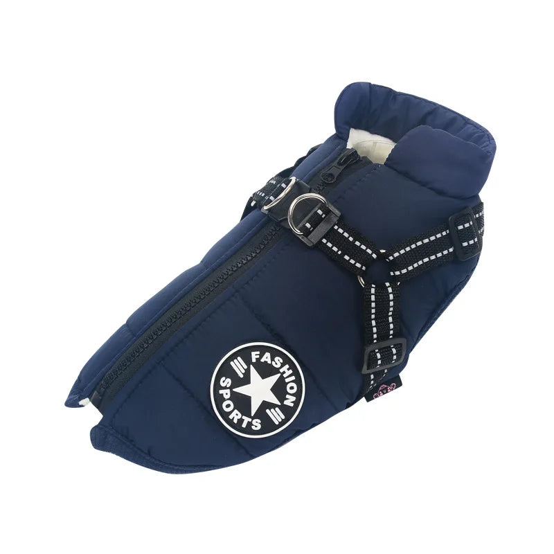Waterproof Winter Coat for Large Dogs - Comfort and Protection with Integrated Harness, Ideal for Labrador, French Bulldog, Chihuahua and Other Breeds - Keep Your Pet Warm and Stylish in the Cold