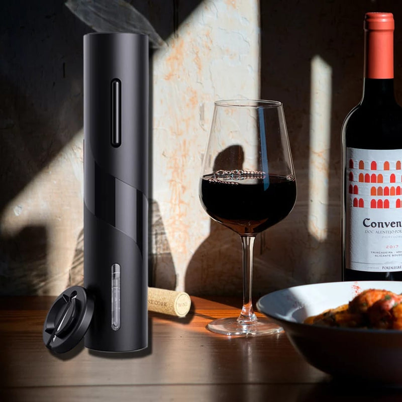 Abridor de vinho elétrico com cortador de Alumínio